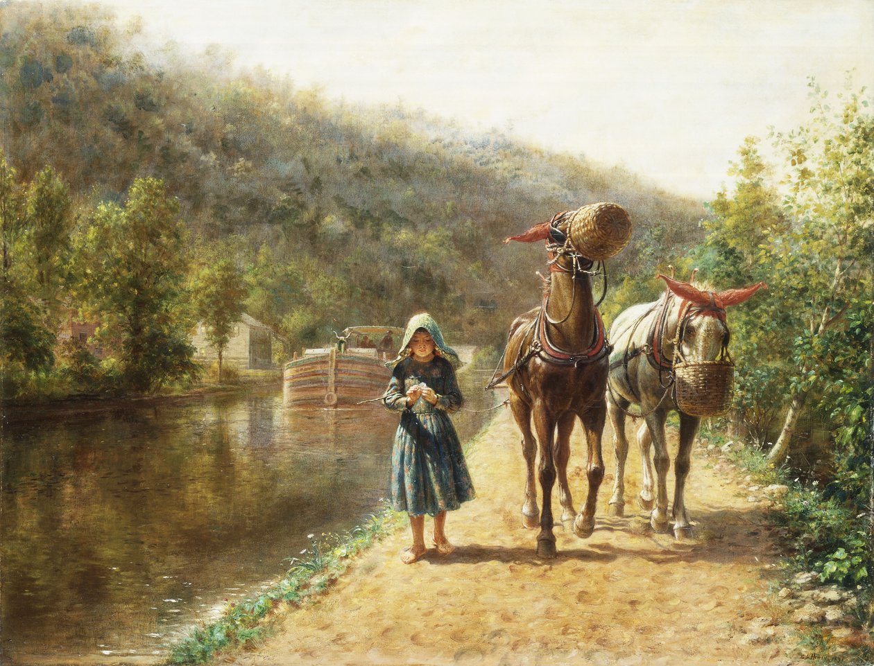 A vontatóúton, alkotó: Edward Lamson Henry