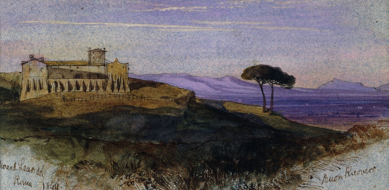 Kilátás a római Campagna-ban, 1844 alkotó: Edward Lear