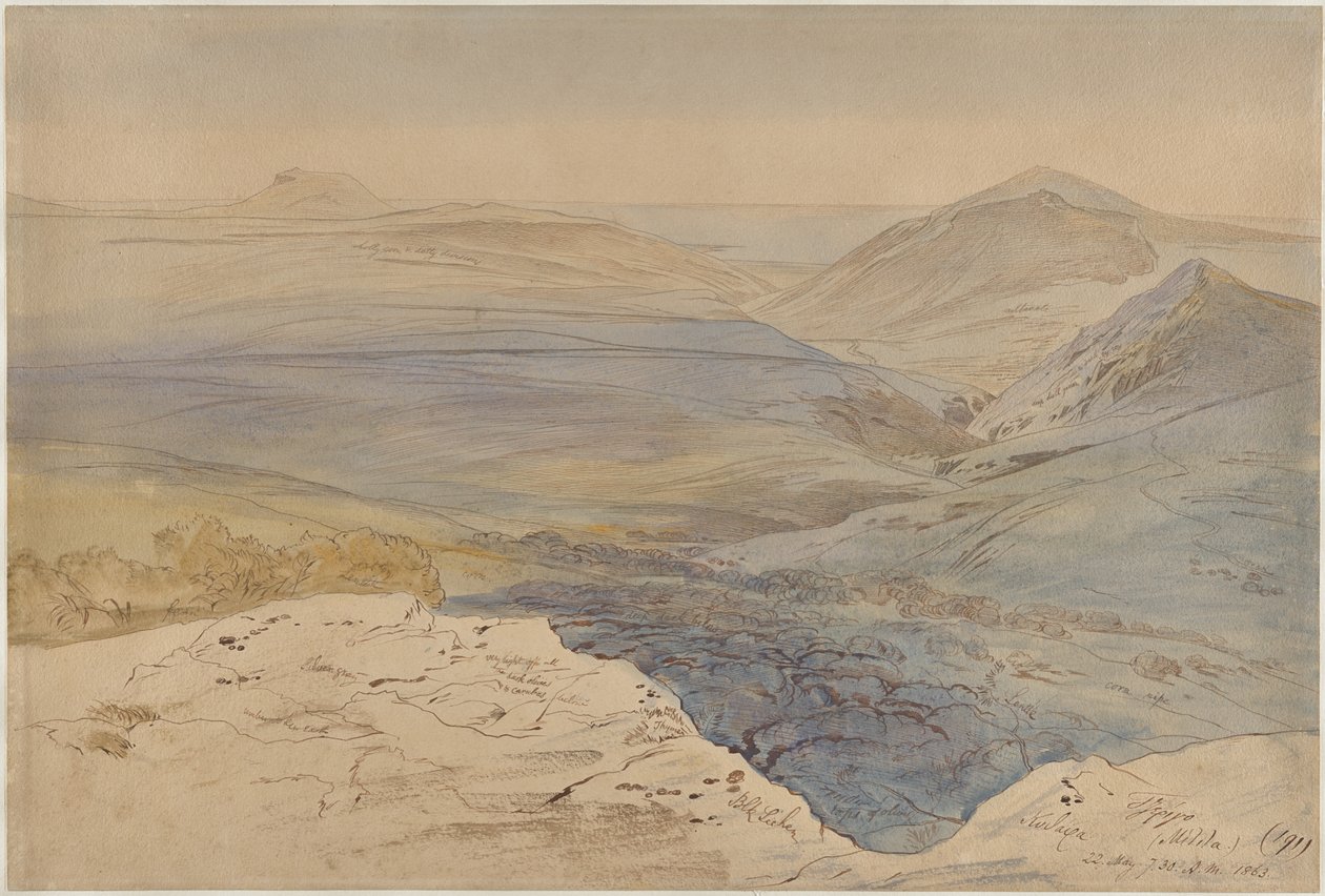 Kilátás Kytherára, Görögország alkotó: Edward Lear