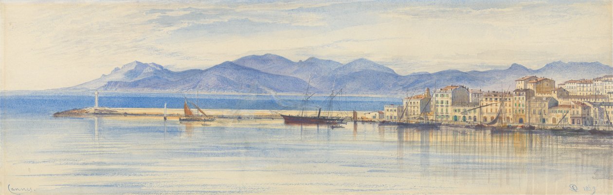 Kilátás a cannes-i kikötőre alkotó: Edward Lear