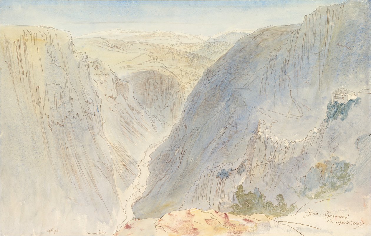 Agia Paraskevi, Epiros, Görögország, 1857. április 13. alkotó: Edward Lear