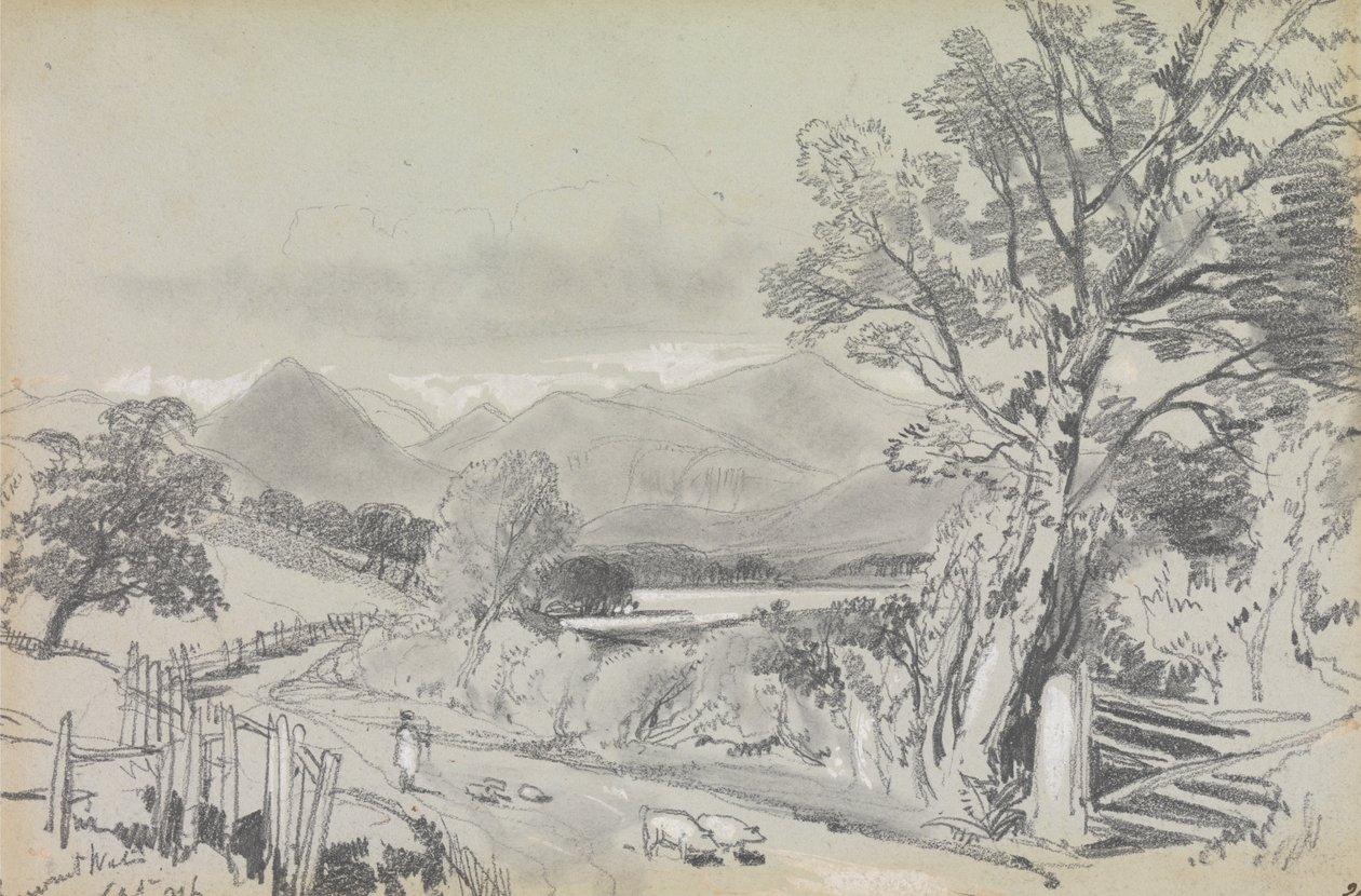 Derwentwater, 1836 szeptember alkotó: Edward Lear