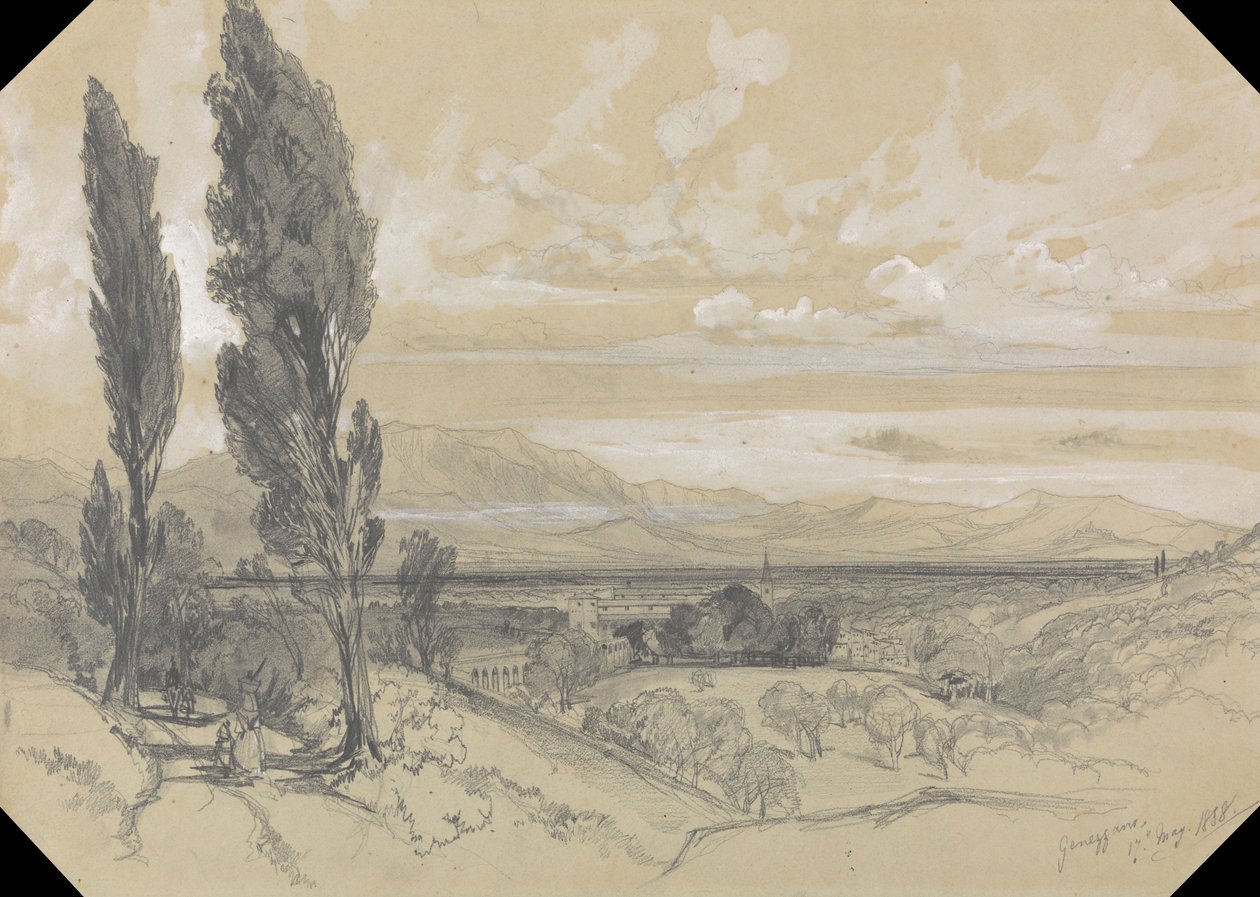 Genezzano, 1838. május 17. alkotó: Edward Lear