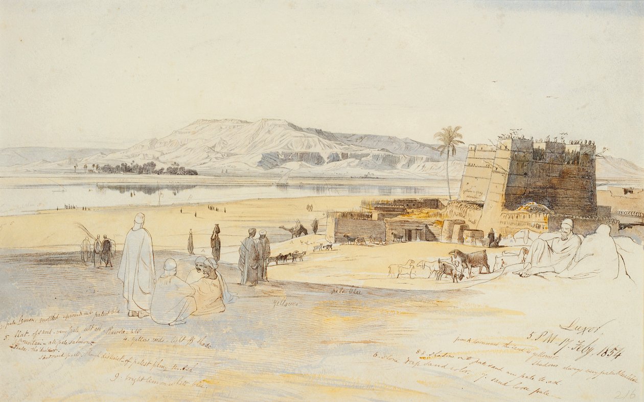 Luxor, 1854. február 17 alkotó: Edward Lear