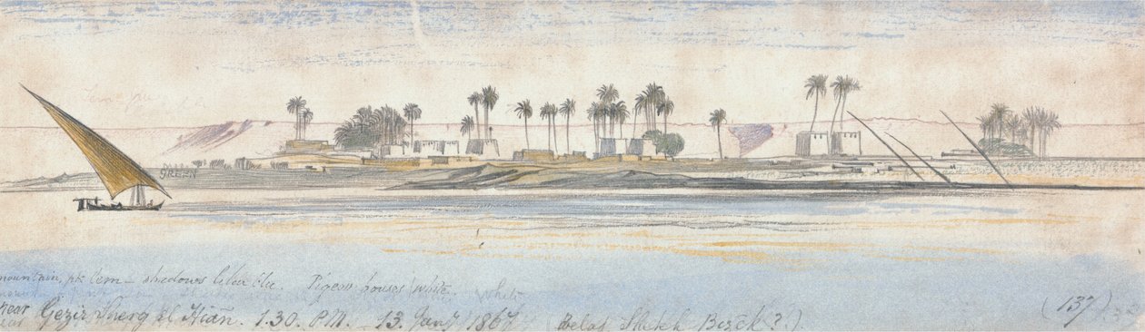Gezir Sherg el Hian közelében alkotó: Edward Lear