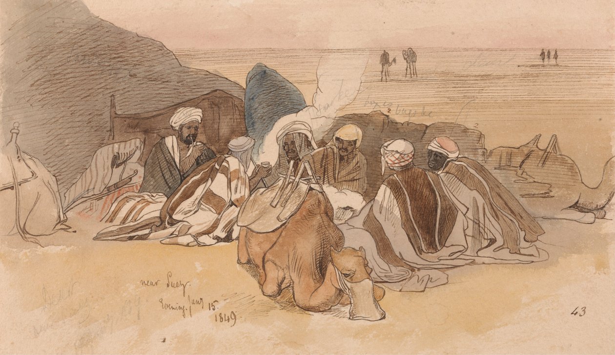 Szuez közelében, 1849. január 15-én este (43) alkotó: Edward Lear