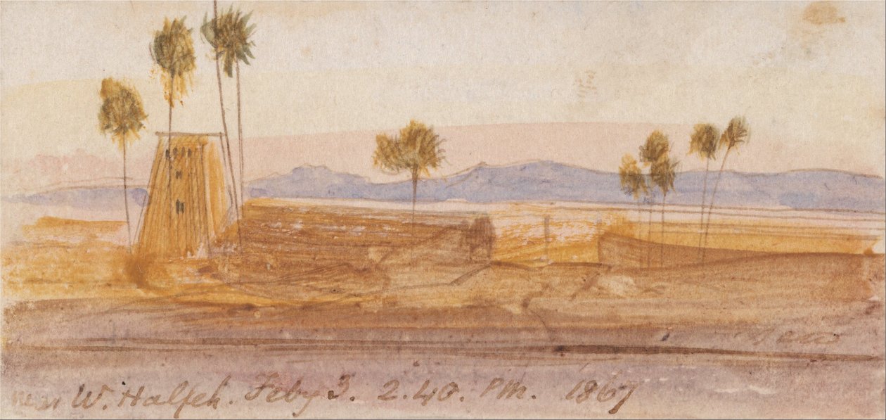 Wady Halfeh közelében alkotó: Edward Lear