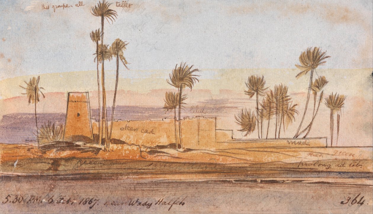 Wady Halfeh közelében alkotó: Edward Lear