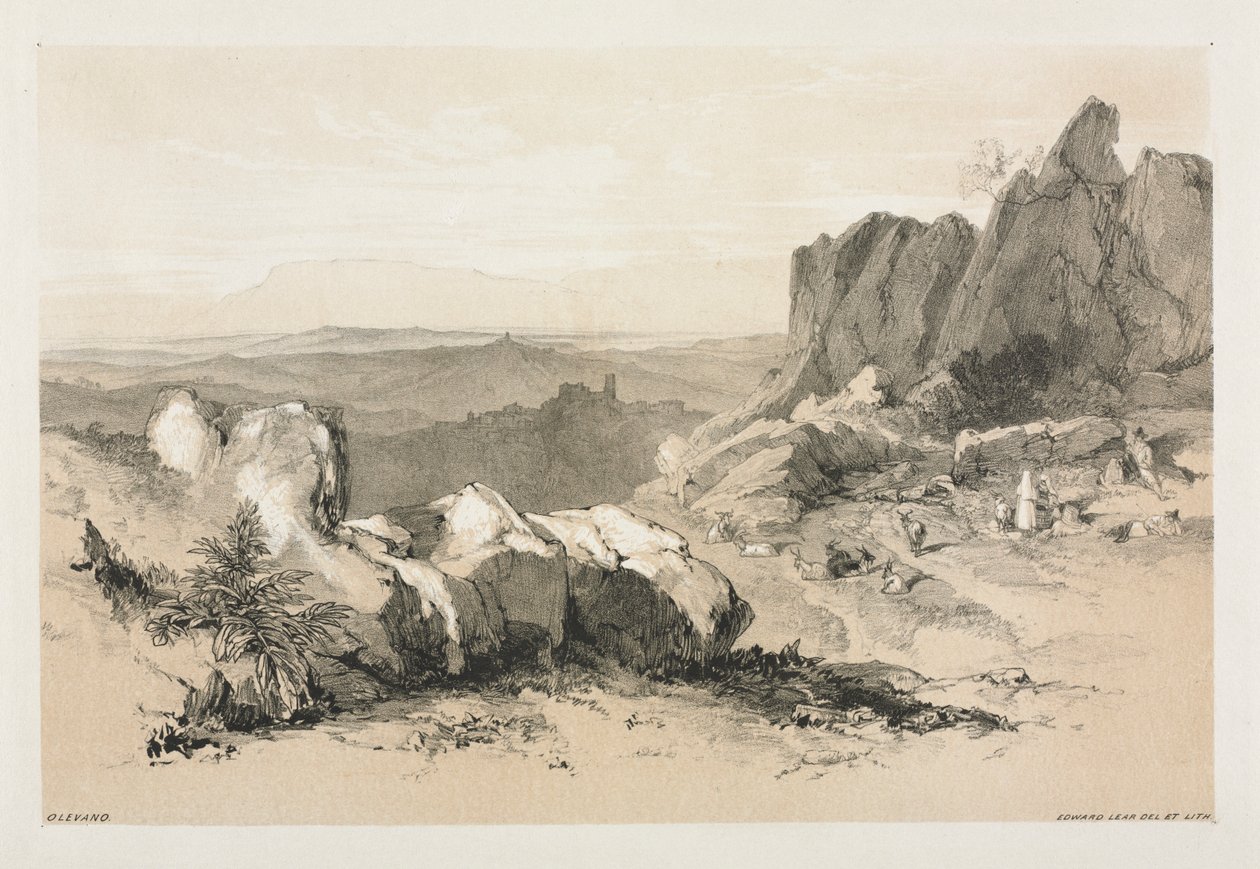 Olevano. alkotó: Edward Lear