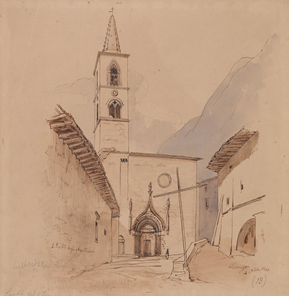 S. Pietro Degli Agostiniani. Leonessa. alkotó: Edward Lear