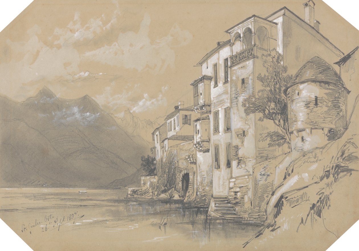 St. Giulio, Orta, 1837. szeptember 26 alkotó: Edward Lear