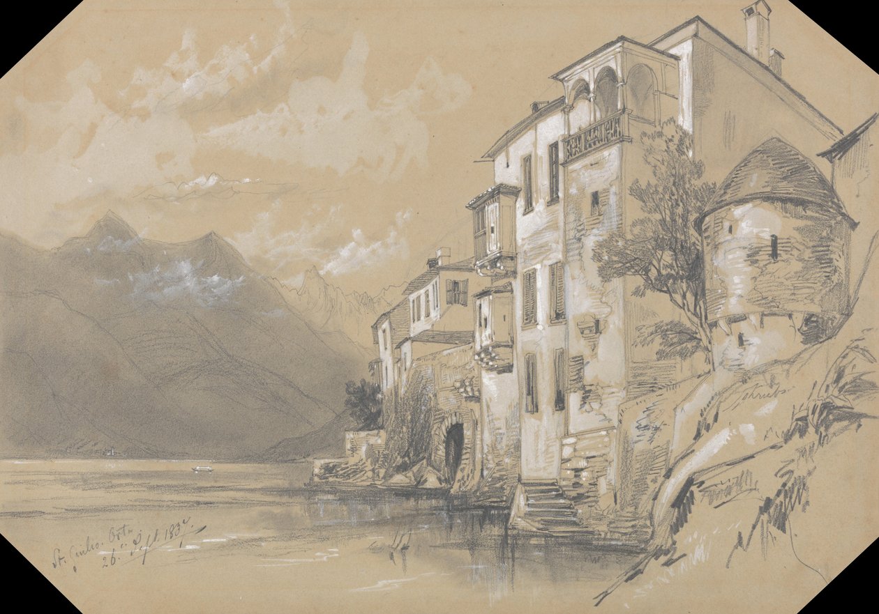 St. Giulio, Orta, 1837. szeptember 26. alkotó: Edward Lear