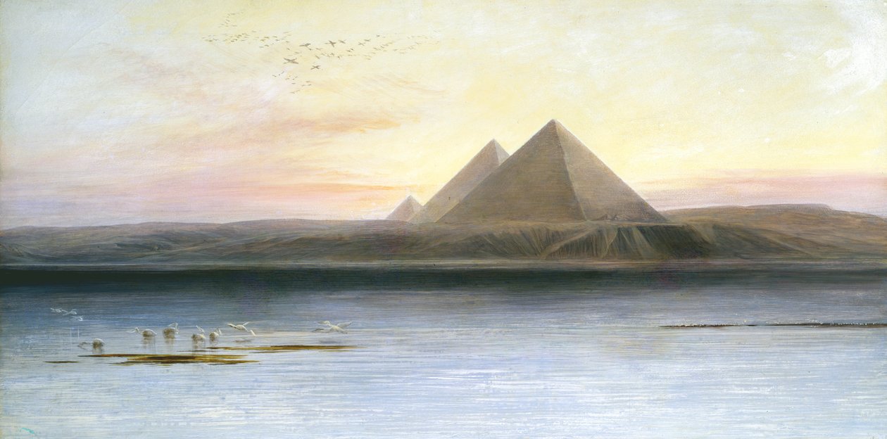 „A gizehi piramisok”, 19. század alkotó: Edward Lear