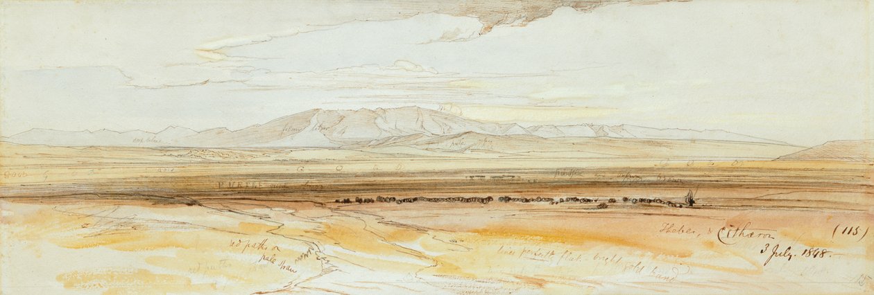 Két nézet Thébáról alkotó: Edward Lear