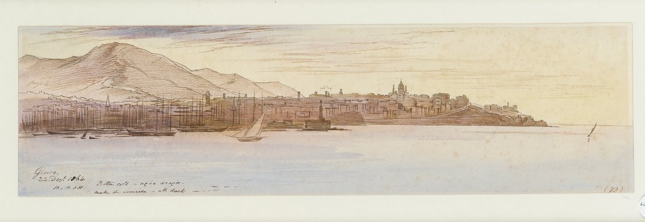 Genova látképe, 1864 alkotó: Edward Lear
