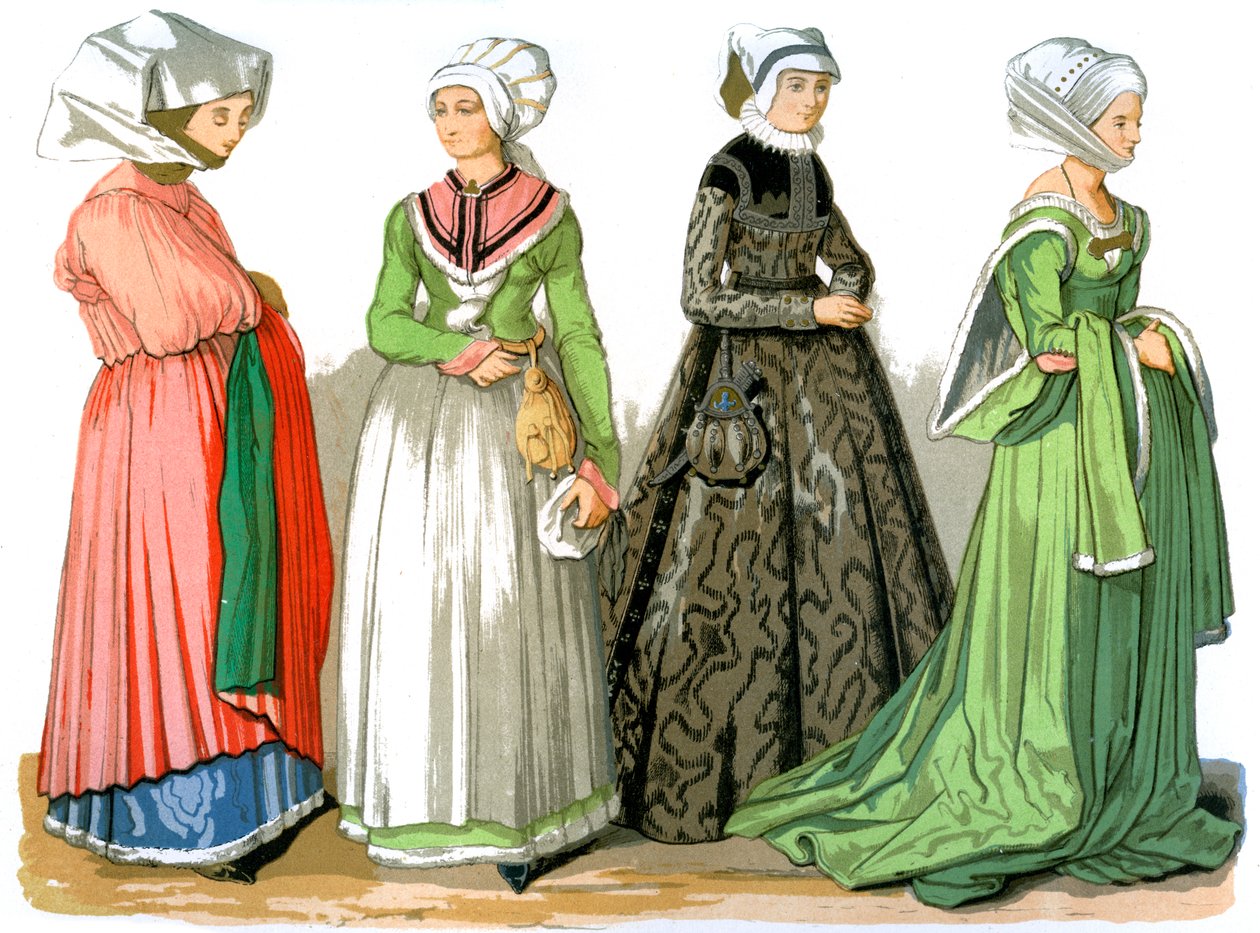 Nürnbergi nők, Németország, 1849. XVI. század. alkotó: Edward May