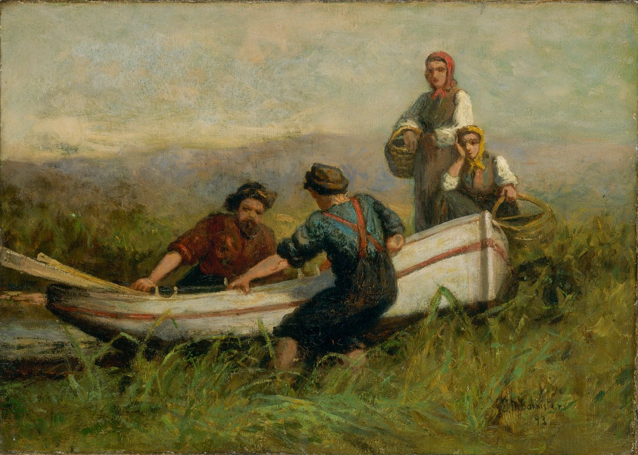 Emberek a hajó közelében alkotó: Edward Mitchell Bannister