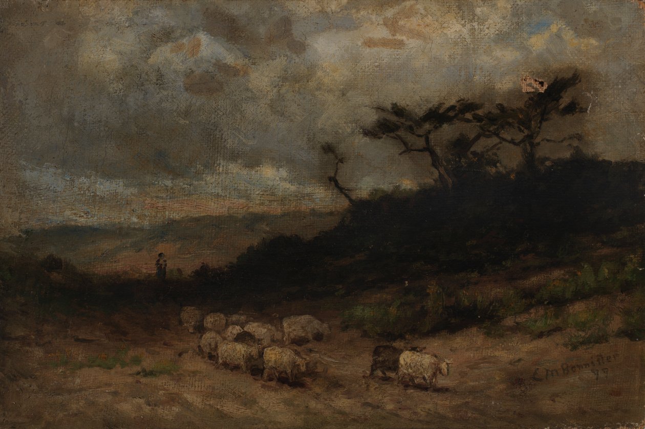 Cím nélküli juhász juhokkal, 1877. alkotó: Edward Mitchell Bannister