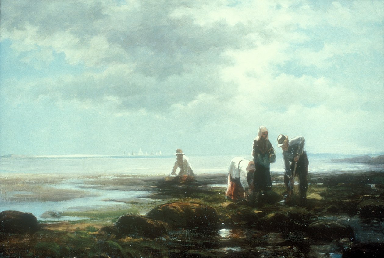 Clam Diggers, 1880-as évek közepe (olaj, vászon) alkotó: Edward Moran
