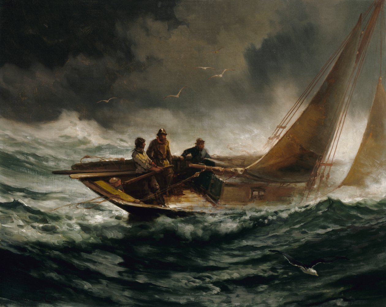 Kilovagolni egy Gale-t, kb. 1889. alkotó: Edward Moran