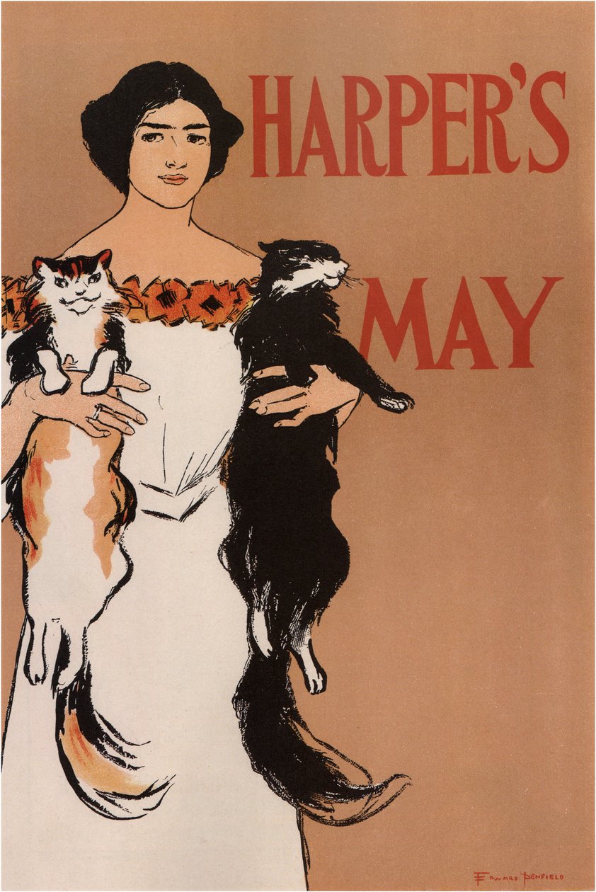 Harpers május, 1897 alkotó: Edward Penfield