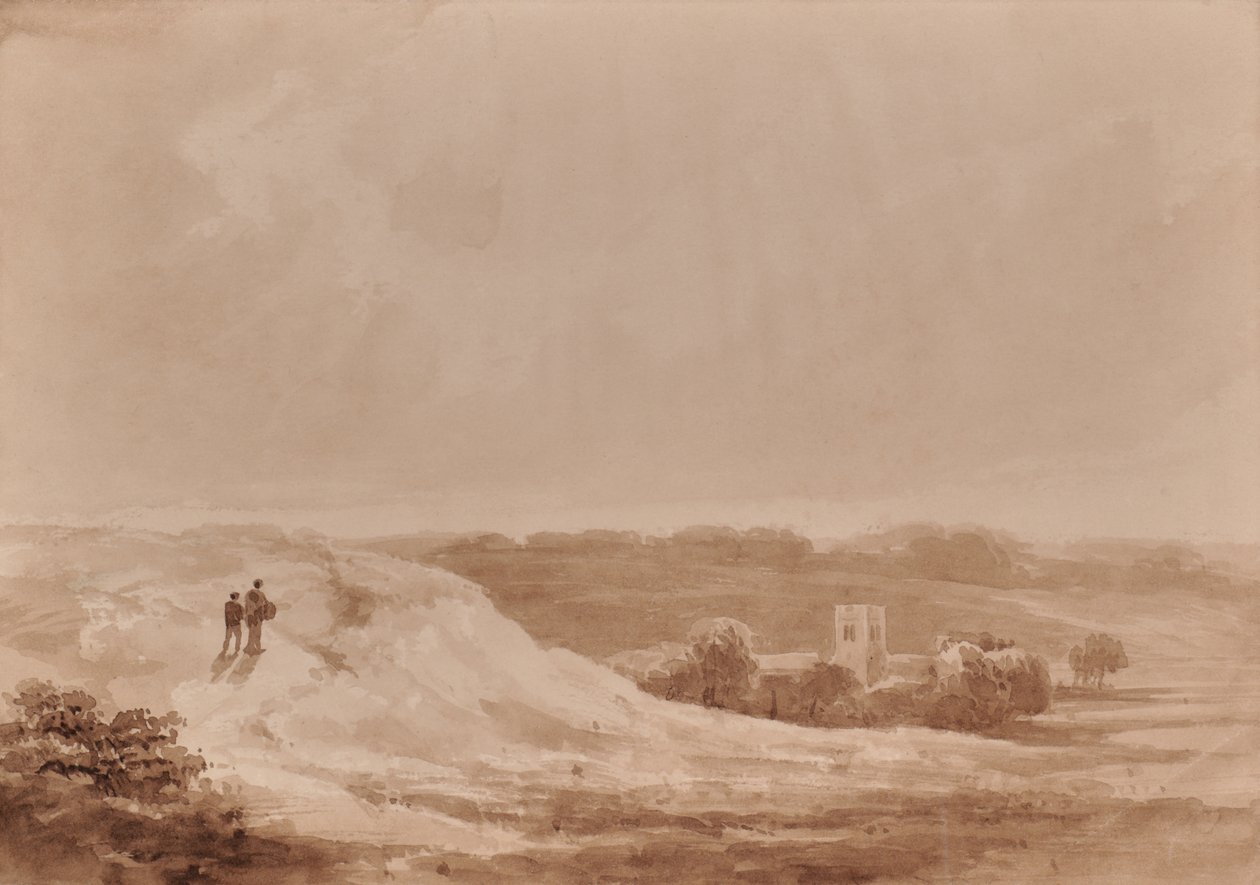 Táj templommal egy völgyben alkotó: Edward Pretty