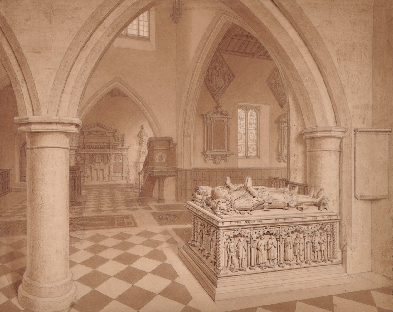Sír a templomban alkotó: Edward Pretty