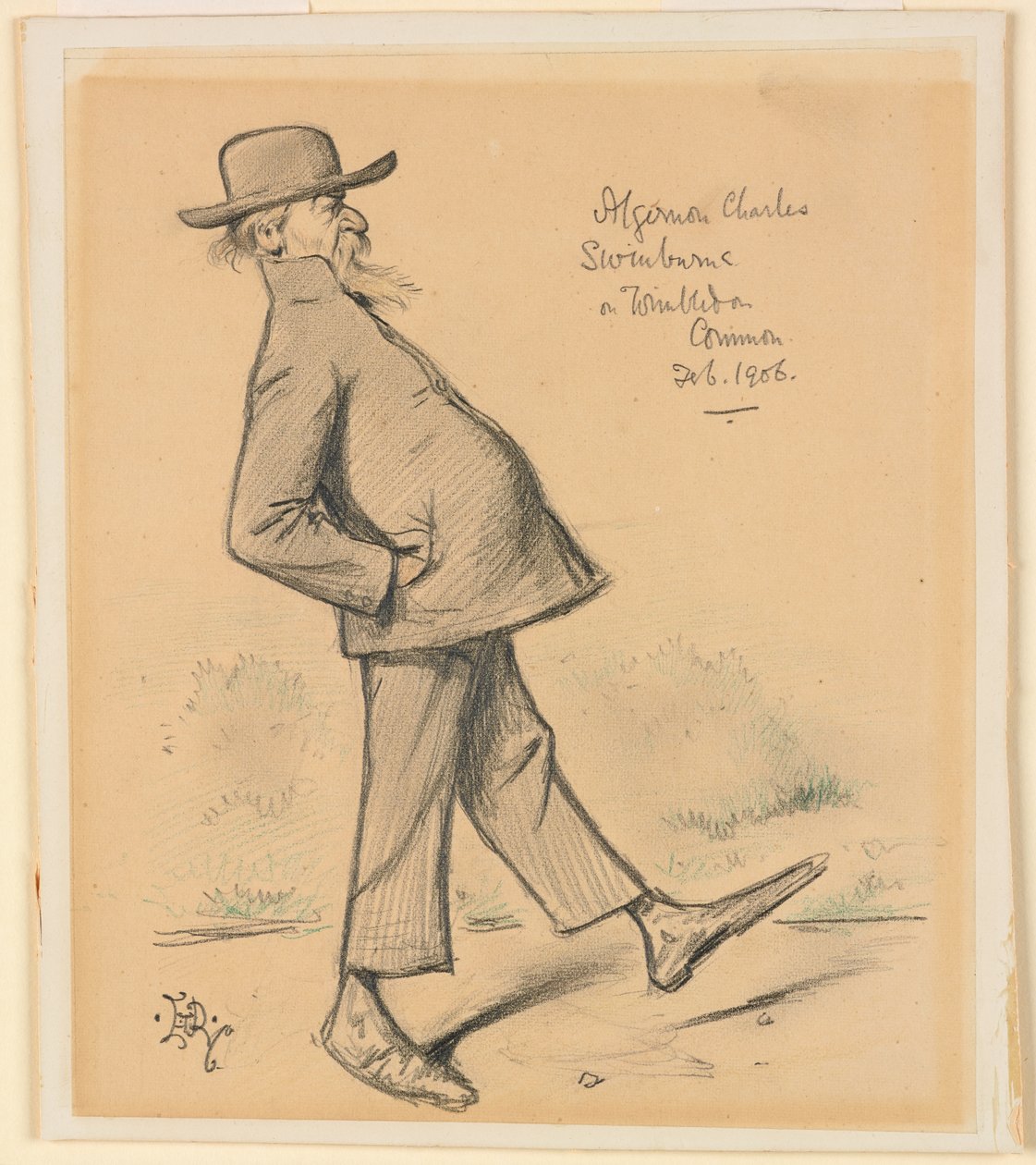 Algernon Charles Swinburne a Wimbledon Commonon alkotó: Edward Tennyson Reed
