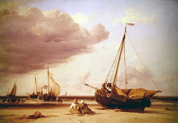 A Beach Scene (olaj, vászon) alkotó: Edward William Cooke