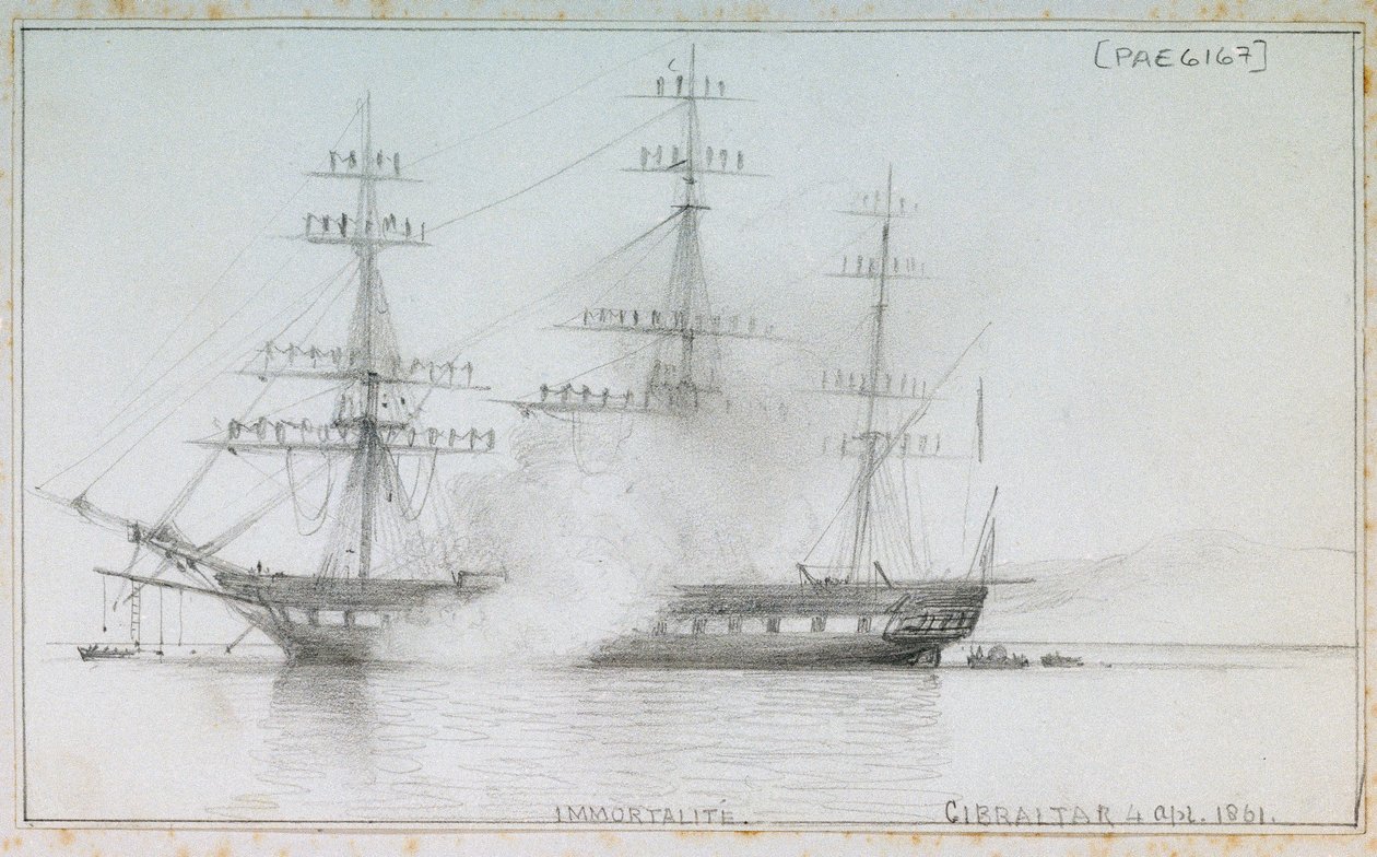 "Immortalite" Gibraltár, 1861. április 4. alkotó: Edward William Cooke
