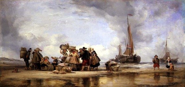 Scheveningeni tengerpart alkotó: Edward William Cooke
