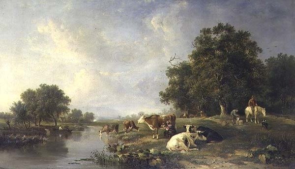 Tájkép szarvasmarhákkal alkotó: Edward Williams