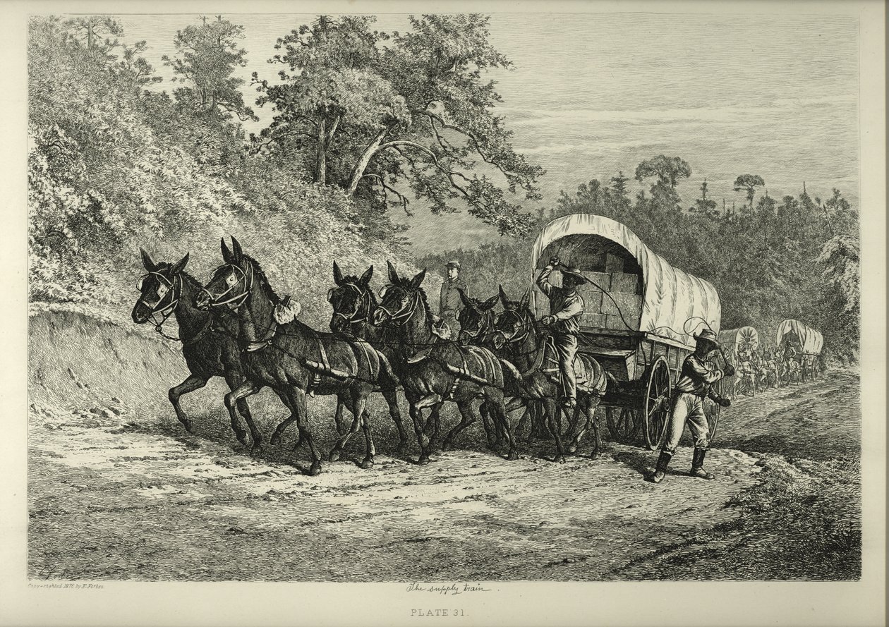 Az utánpótlás vonat. alkotó: Edwin Austin Forbes