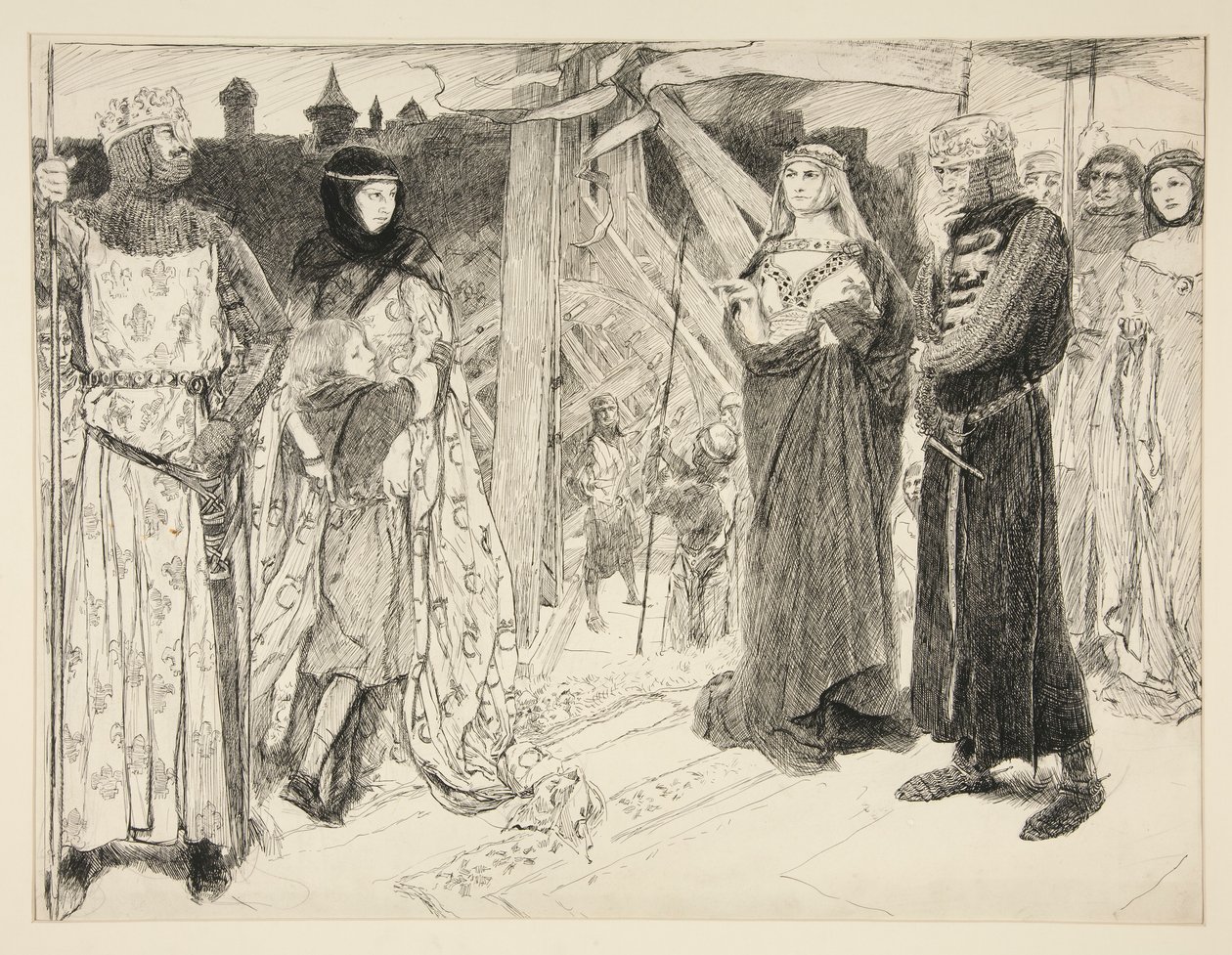 Algír falai előtt: alkotó: Edwin Austin Abbey