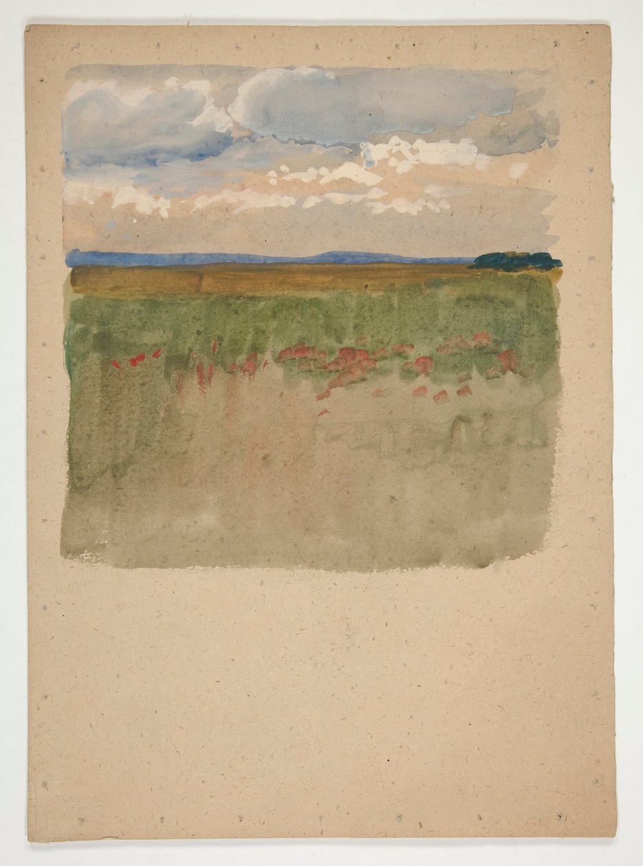 Táj mező, horizont, ég alkotó: Edwin Austin Abbey