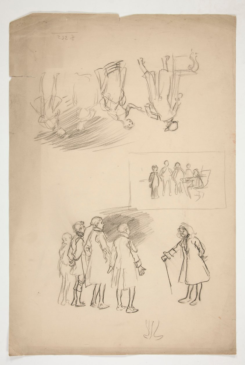 Tanulmányok lapja alkotó: Edwin Austin Abbey
