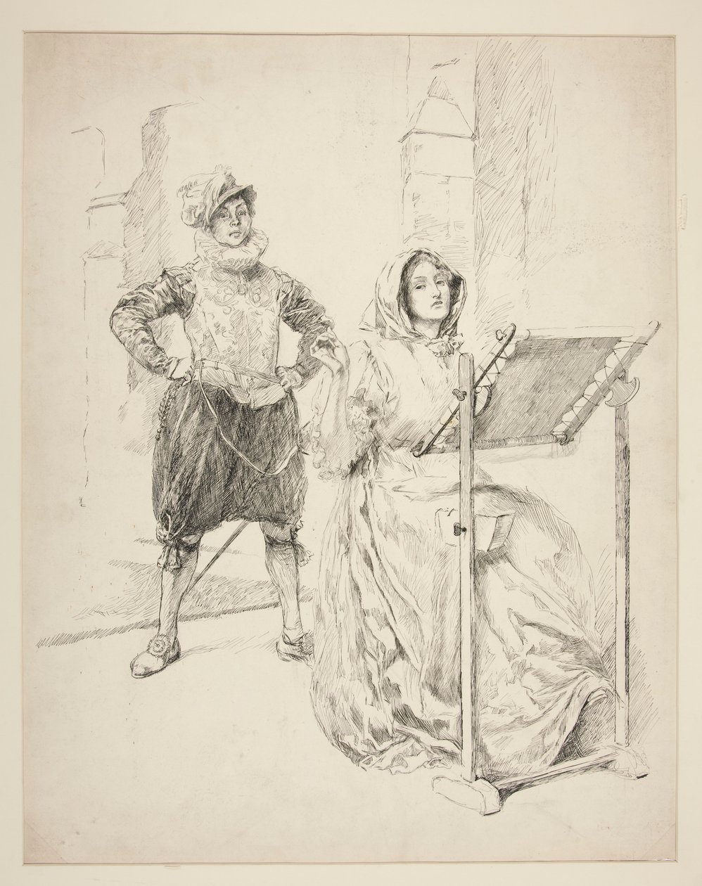 Vázlat a Nárcisz dalhoz alkotó: Edwin Austin Abbey