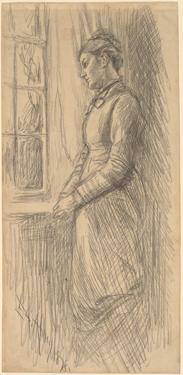 Magány: Miss Vesta Rollinstall alkotó: Edwin Austin Abbey