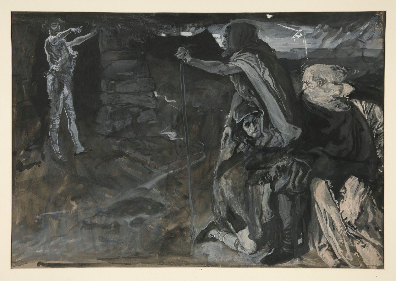 Tanulmány Lear királynak (?) alkotó: Edwin Austin Abbey