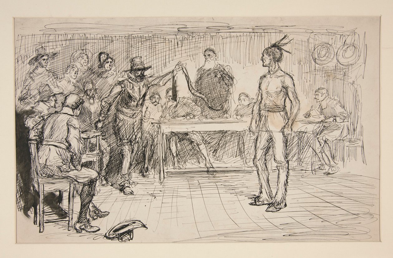 Tanulmány Miles Standish számára alkotó: Edwin Austin Abbey