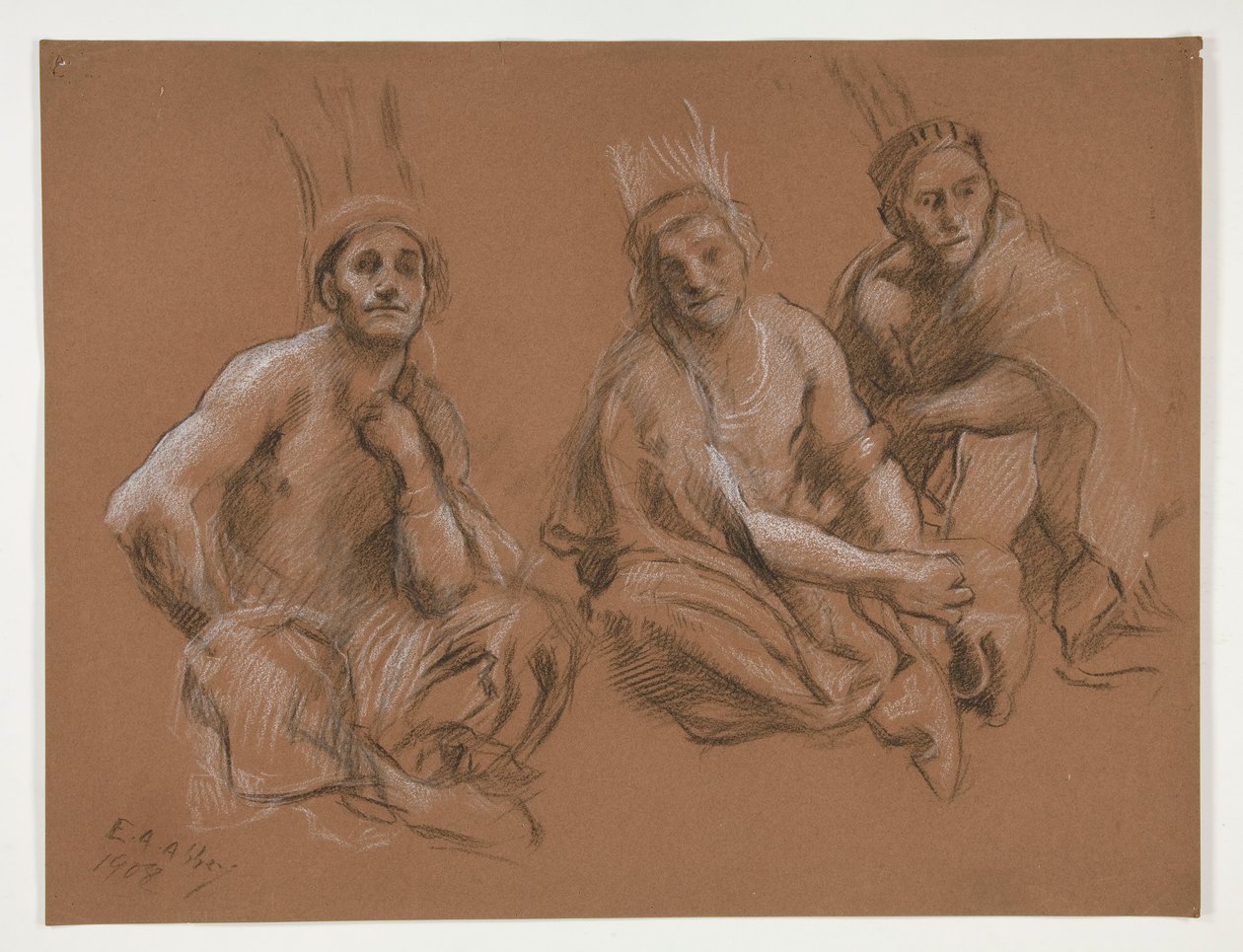 3 indián tanulmánya a alkotó: Edwin Austin Abbey