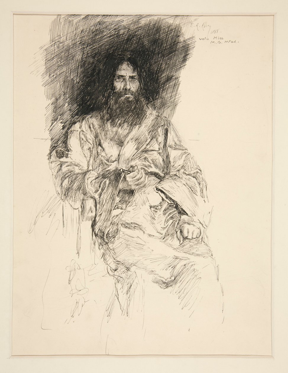 Tanulmány egy szakállas férfiról (Shakespeare) alkotó: Edwin Austin Abbey