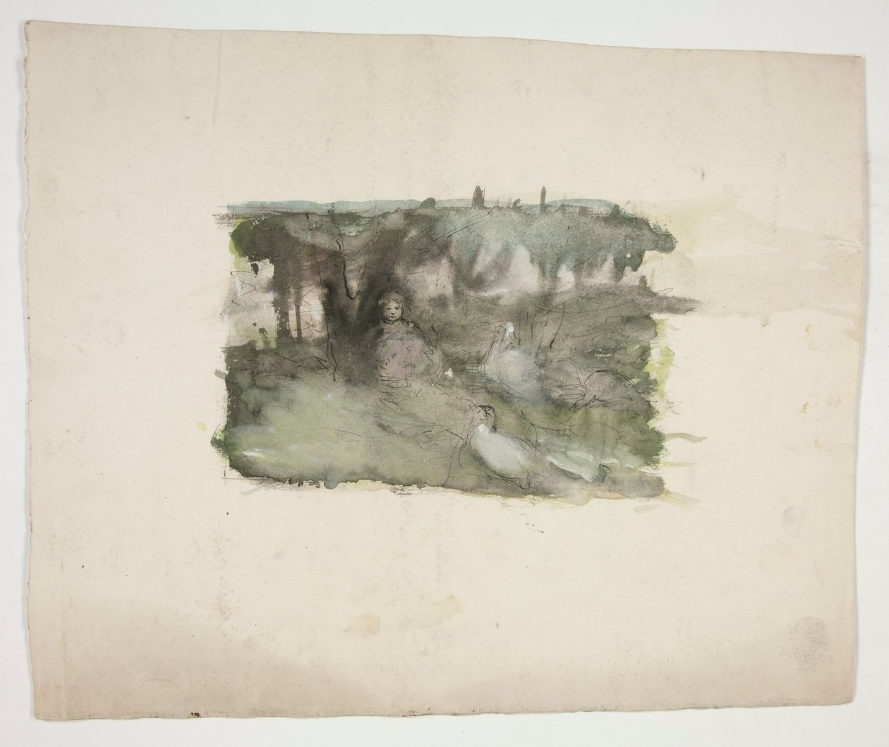 Tanulmány a ludaslányról. alkotó: Edwin Austin Abbey