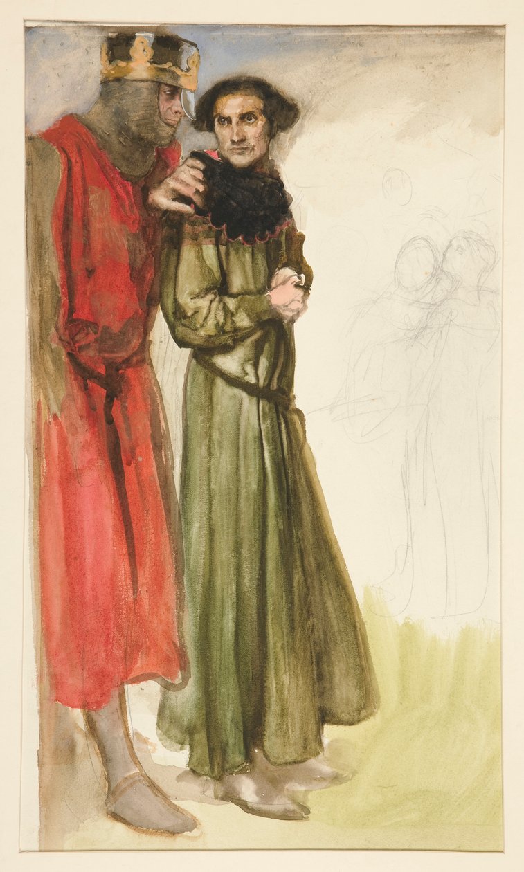 Azonosítatlan Shakespeare-jelenet (két férfi) alkotó: Edwin Austin Abbey