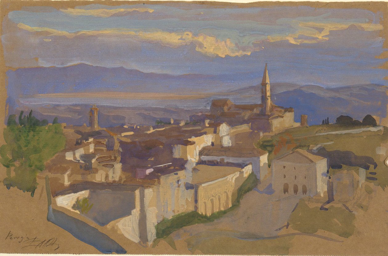 Perugia kilátása alkotó: Edwin Austin Abbey