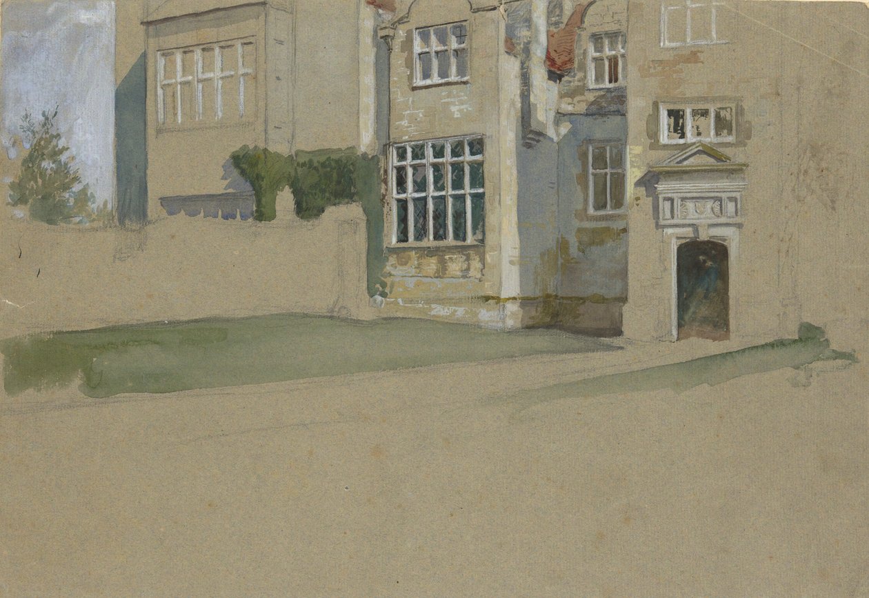 Kilátás egy angol házra alkotó: Edwin Austin Abbey
