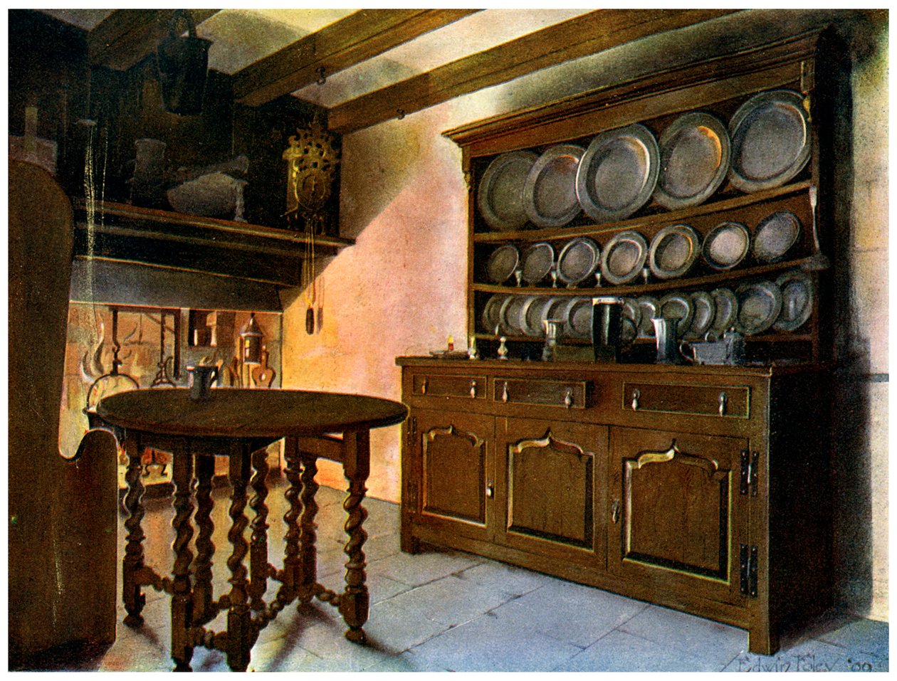 Welsh tölgy komód, 1910. alkotó: Edwin Foley