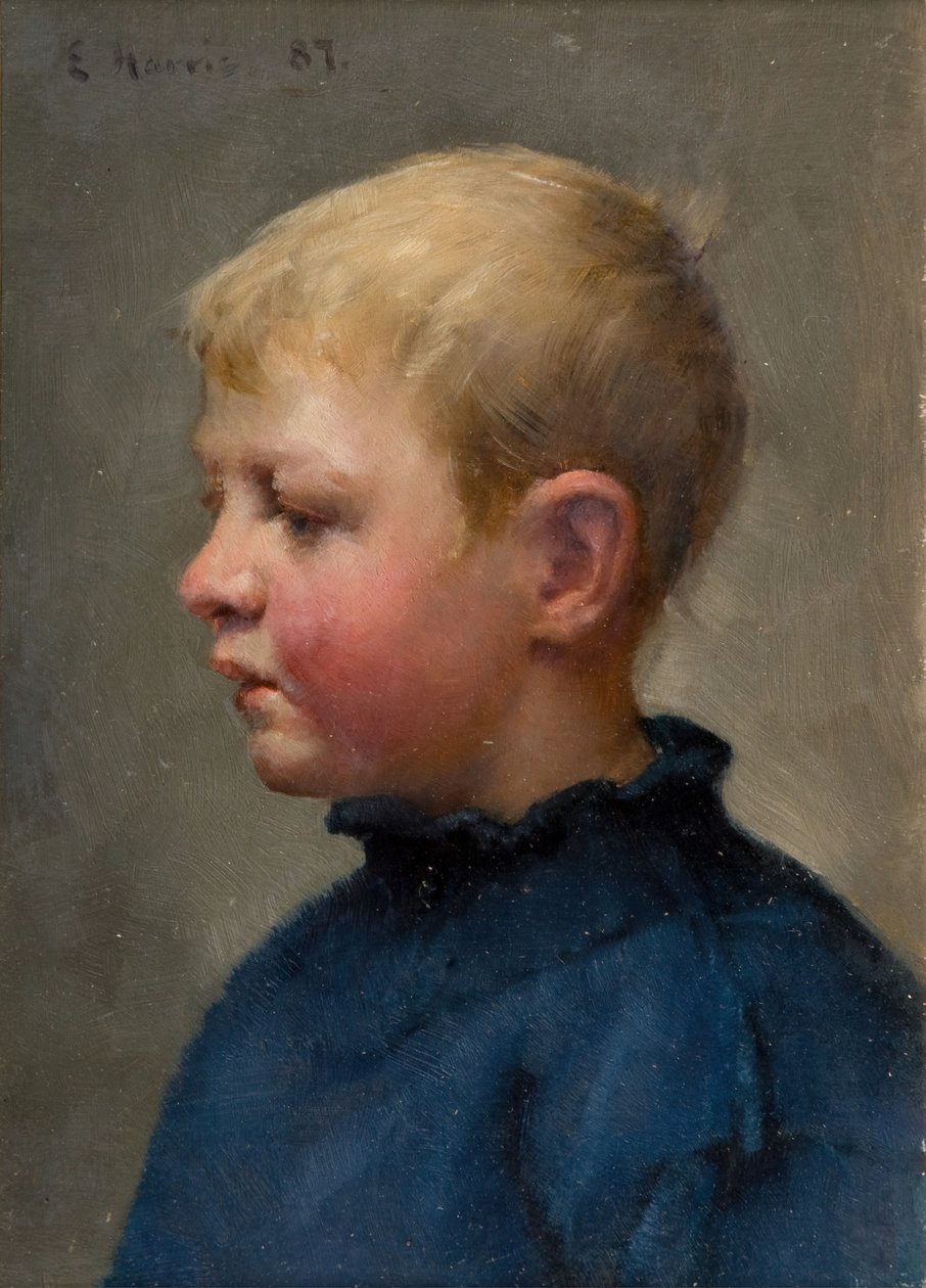 Egy halászfiú feje, 1887. alkotó: Edwin Harris