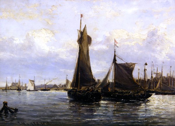 Gorleston kikötője, 1878 alkotó: Edwin Hayes