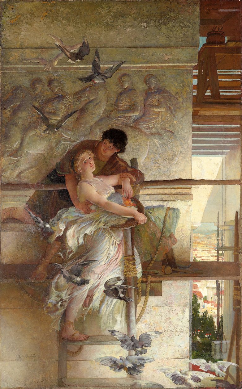 A templom eresz alatt alkotó: Edwin Howland Blashfield